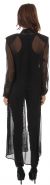 High Collar Full Sleeves Long Sheer Beaded Jacket back