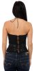 Flowered Wonderland Hand Beaded HalterTop back in Black