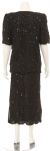 Two Piece Sequin Blouse and Tea Length Skirt Set back