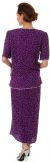 V-Neck Two Piece Sequined Blouse and Skirt Set back