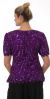 Round Neck Half Sleeves Sequined Blouse back