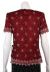 Short Sleeved Beaded Petal Pattern Design back in Burgundy/Silver