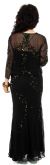 Two piece Full Length Beaded Formal Dress back