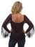 Square Neck Asymmetric Hem Beaded Sheer Blouse. back