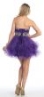 Strapless Beaded Mesh Short Prom Party Dress back