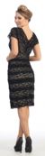 V-Neck Short Sleeves Short Formal Party Dress in Lace back