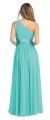 One Shoulder Floral Accent Formal Bridesmaid Dress back in Jade Green