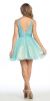 Floral Beaded Bust Tulle Short Formal Prom Dress  back in Turquoise/Nude