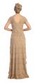 V-Neck Cap Sleeves Tiered Lace Long Formal Evening Dress back