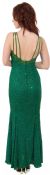 Multi Strapped Beaded Formal Gown with Flared Skirt back