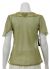 V-neck Short Sheer blouse with Sleeves back in Olive/Orange