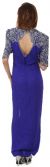 Sweetheart Neck Long Formal Beaded Gown with Keyhole Back back