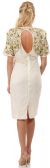 Jacket Style Sequins Knee Length Formal Beaded Dress back