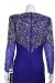 V-neck Paisley Beaded Tea Length Dress back