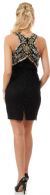 Halter Neck Floral Beaded Short Formal Party Dress back