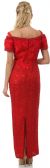 Off shoulder V-Neck Sequins & Ribbons Long Formal Dress back