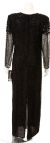 Full Length V-neck Sheer Sleeve Formal Gown back