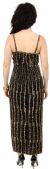 Spaghetti Straps V-Neck Long Sequined Formal Dress back in Black/Gold