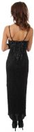 Spaghetti Straps Leafy Sequined Pattern Long Formal Dress  back
