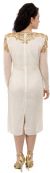 Tea Length Sequin Beaded Cocktail Dress back