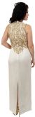 Leafy Beaded Sleeveless Evening Dress back