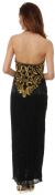 Halter Neck Paisley Sequins Pattern Formal Evening Gown  back