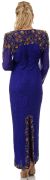 Artistic Sequins Pattern Full Sleeves Long Beaded Gown back