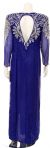 Long Sleeves Fully Beaded Evening Gown with Keyhole Back  back