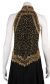 A-Line Halter Neck Beaded Dress. in Black/Gold back