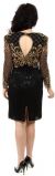 Tea Length Sequin Beaded Formal Dress back