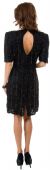Round Neck Sequined Short Cocktail Dress with Keyhole back