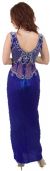 Elegant Beaded Cocktail Dress with See-Thru Waistline back