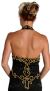 Halter Neck Beaded Long Formal Cocktail Dress with Slit back in Black/Gold