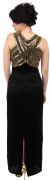 Sleeveless Long Formal Dress with Wrap Style Beaded Bodice back