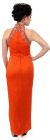 Closed Neck Full Length Beaded Formal Gown back