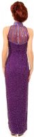 Sequin Beaded Sheer Halter Neck Cocktail Dress back