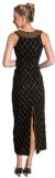 Crossed Front Diagonal Beadwork Formal Beaded Dress back