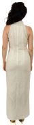 Turtle Neck Beaded Straight Gown with Front Slit back