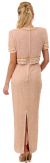 Short Sleeves Long Sequined Formal Mother of the Bride Dress back