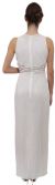 Semi See Thru Waist Beaded Formal Dress back in White