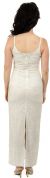 Spaghetti Straps Floral Beaded Pattern Long Formal Dress back in Ivory