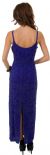 Spaghetti Straps Floral Beaded Pattern Long Formal Dress back