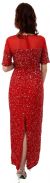 Half Sleeves Sequined Formal Evening Dress back