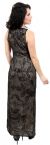 Floral Black Beaded Silk Formal Dress back in Black/Nude