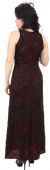 Floral Black Beaded Silk Formal Dress back