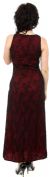 A-Line Long Cocktail Dress with Floral Beaded Pattern back