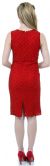 Miniature Floral Beaded Sleeveless Cocktail Dress back in Red