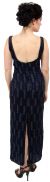 U-Neck Long Formal Cocktail Dress with Artistic Beading back
