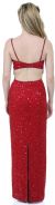 Spaghetti Straps Sequined Long Dress with Keyhole Waist back
