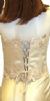 Floral Design on Criss Crossed Formal Dress  back